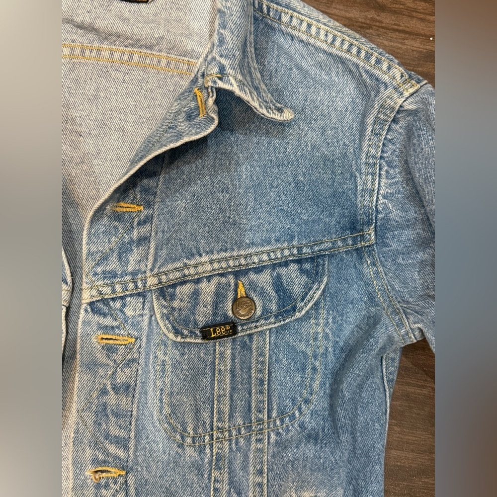 Vintage Lee Riders Blue Denim Trucker Jean Jacket W 18 - Picture 10 of 15